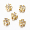 Rack Plating Brass Micro Pave Cubic Zirconia Beads ZIRC-A006-04G-02-1