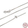 Anti-Tarnish Rhodium Plated 925 Sterling Silver Chain Necklaces STER-F039-15P-3