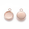 201 Stainless Steel Pendant Cabochon Settings LS-STAS-F191-14RG-B-1