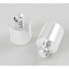 Brass Silver Color Plated Cord End Caps X-EC041-NFS-1