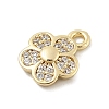 Brass Micro Pave Clear Cubic Zirconia Charms KK-B130-01G-04-2