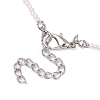 Heart Glass Beaded Necklaces for Women NJEW-JN05157-01-5