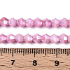 Anti-Tarnish Electroplate Bicone Glass Beads Strands X-EGLA-T021-4mm-16-04-4