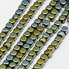 Electroplate Non-magnetic Synthetic Hematite Beads Strands G-J172-4x4mm-06-1