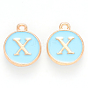 Golden Plated Alloy Enamel Charms X-ENAM-S118-04X-1