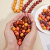 Globleland 160Pcs 4 Colors Spray Painted Wood European Beads WOOD-GL0001-20-3