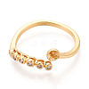 Brass Micro Pave Cubic Zirconia Cup Peg Ring Settings KK-N274-14G-2