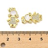 Brass Micro Pave Clear Cubic Zirconia Princess Connector Charms X-KK-K365-15A-G-3