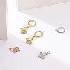 Brass Huggie Hoop Earring Findings KK-NB0002-27-5