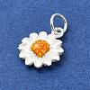 925 Sterling Silver Enamel Daisy Flower Charms STER-M119-01S-2