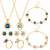 Glass Heart Jewelry Set SJEW-HY0001-13A-1