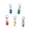 5Pcs 5 Colors Dyed Natural Malaysia Jade Pendants PALLOY-JF05175-02-1
