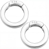 2Pcs 925 Sterling Silver Spring Gate Rings STER-SC0001-36B-1