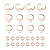 Brass Leverback Earring Findings KK-TA0007-89RG-2