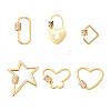 Brass Micro Pave Clear Cubic Zirconia Screw Carabiner Lock Charms ZIRC-TA0001-13G-12