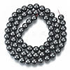 Non-magnetic Synthetic Hematite Beads Strands G-Q892-6mm-3