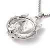 Alloy Wolf Pendant Necklace with 201 Stainless Steel Box Chains NJEW-E016-19AS-3