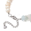 304 Stainless Steel Heart Charm Bracelets BJEW-JB13361-02-4