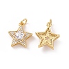 Star Brass Micro Pave Clear Cubic Zirconia Pendants KK-G435-38G-1