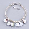 Handmade Braided Raffia Charm Bracelets AJEW-S072-14B-1