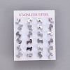 Tarnish Resistant 304 Stainless Steel Puppy Stud Earrings EJEW-F227-05P-3