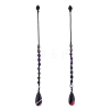 2Pcs Gemstone & Glass Dowsing Pendulums PALLOY-FI00004-1