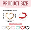 6Pcs Heart Alloy Spring Gate Rings FIND-TA0011-14C-3