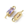 Brass Pave Cubic Zirconia Connector Charms KK-F892-53G-11-2