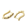 Teardrop Brass Micro Pave Clear Cubic Zirconia Hoop Earring Findings KK-A289-09G-2