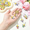 30Pcs Strip Resin & Dyed Synthetic Turquoise Bee Pendant Decoration HJEW-CJ00096-4