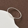 925 Sterling Silver Flat Beaded Finger Rings for Women RJEW-NH0002-01D-S-3