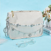 Brass Chains & Acrylic Beaded Double Layer Bowknot Purse Decorative Chains HJEW-NB00281-4