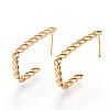 Brass Clear Micro Pave Cubic Zirconia Stud Earrings KK-N232-192-NF-6