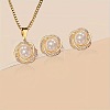 Alloy Rhinestone Pendant Necklace & Stud Earring Sets for Women FS-WGAF6CC-02-1