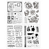 Globleland 4 Sheets 4 Styles PVC Plastic Stamps DIY-GL0004-48E-8