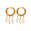 Fashionable 304 Stainless Steel Rice Chandelier Earrings HF3347-1-2
