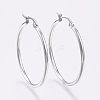 Tarnish Resistant 304 Stainless Steel Big Hoop Earrings EJEW-F105-07P-1