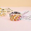 5Pcs 5 Colors Polymer Clay Heishi Beaded Stretch Bracelets Sets BJEW-SZ0001-55-3