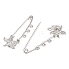 Starfish 304 Stainless Steel Safety Pins Brooch Findings SA-CBA098D-16H-P03-2