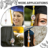 Wing & Flat Round Alloy & Brass Doctoral Cap Graduation Hanging Pendants HJEW-SP00002-5