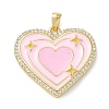 Brass Micro Pave Clear Cubic Zirconia Pendants CU-CBAFF5B-01G-01-1
