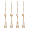 4Pcs 4 Styles Macrame Cotton Cord Hanging Ornaments HJEW-OC00275-1