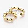 Brass Huggie Hoop Earrings X-EJEW-L231-31G-2