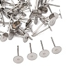 Tarnish Resistant 316 Surgical Stainless Steel Flat Round Blank Peg Stud Earring Settings LS-X-STAS-R073-06-2