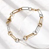 304 Stainless Steel Oval Link Chain Bracelets for Women BJEW-D377-01B-3