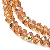 Electroplate Transparent Glass Beads Strands EGLA-A046-01B-25-2