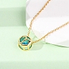 Brass Pave Cubic Zirconia Birth Stone Constellation Pendant Cable Chain Necklaces LS-NJEW-D334-01G-07-3