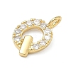 Brass Micro Pave Clear Cubic Zirconia Pendants KK-I476-01G-Q-2