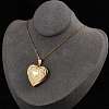 304 Stainless Steel Heart Locket Pendant Cable Chain Necklaces for Women NJEW-M050-04F-G-3