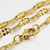 304 Stainless Steel Dapped Cable Chain Necklaces STAS-O053-28G-1